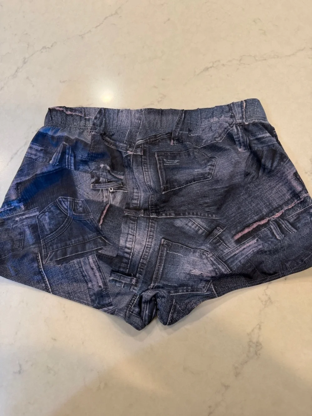 Frankie’s Bikinis Bobbi Full Coverage Boy Short Color: Blue Jean Size‎ Large